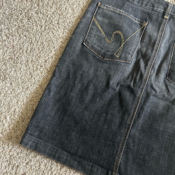 Citizens Of Humanity Dark Denim Skirt Sophia Knee Length Cotton Business Size 31 - Picture 4 of 9